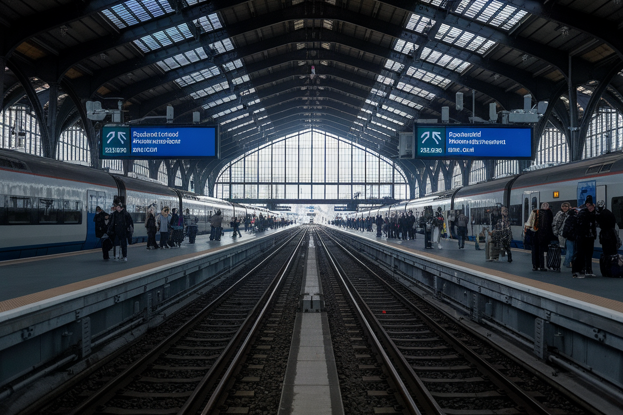 En gare, les voyageurs confrontés à l'arrêt du trafic