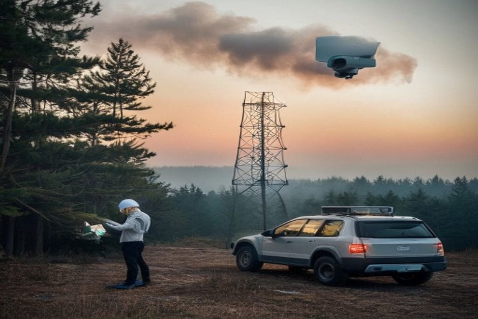 Caméra de surveillance détectant un départ de feu en forêt