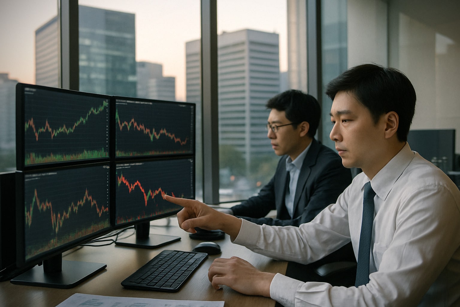 Analystes financiers suivant l’action Samsung après une hausse en Bourse