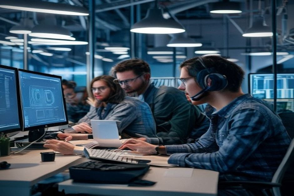 Ingénieurs de xAI travaillant sur un assistant IA conversationnel