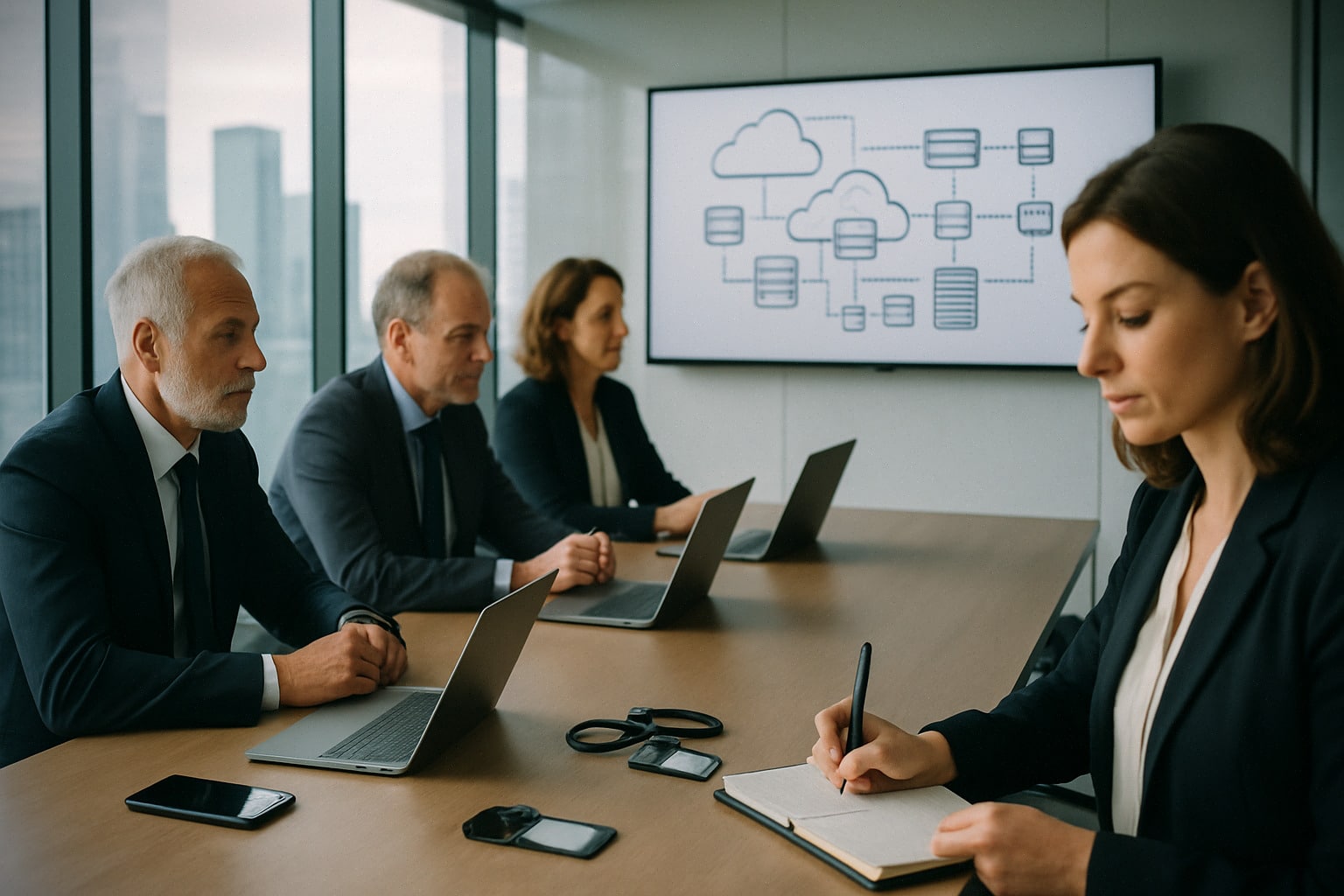 Entreprises européennes évaluant données et contrats cloud IA