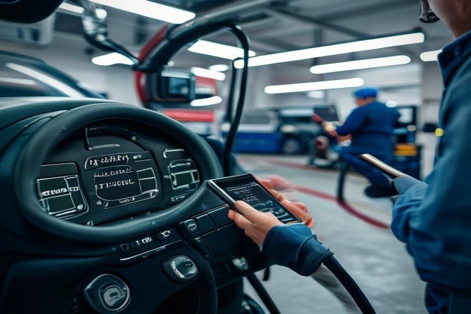 Contrôle du compteur kilométrique sur une voiture électrique récente