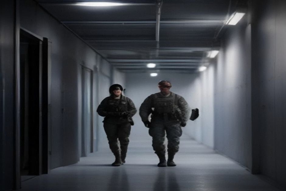 Base militaire américaine accueillant un data center sécurisé pour l’IA