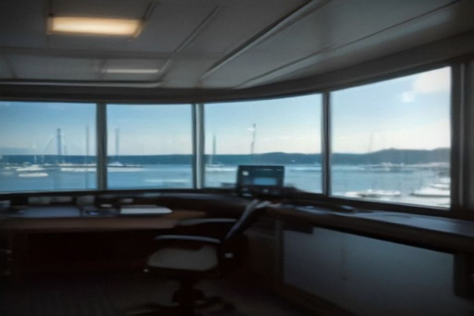 Salle portuaire surveillant les communications VHF et le trafic maritime
