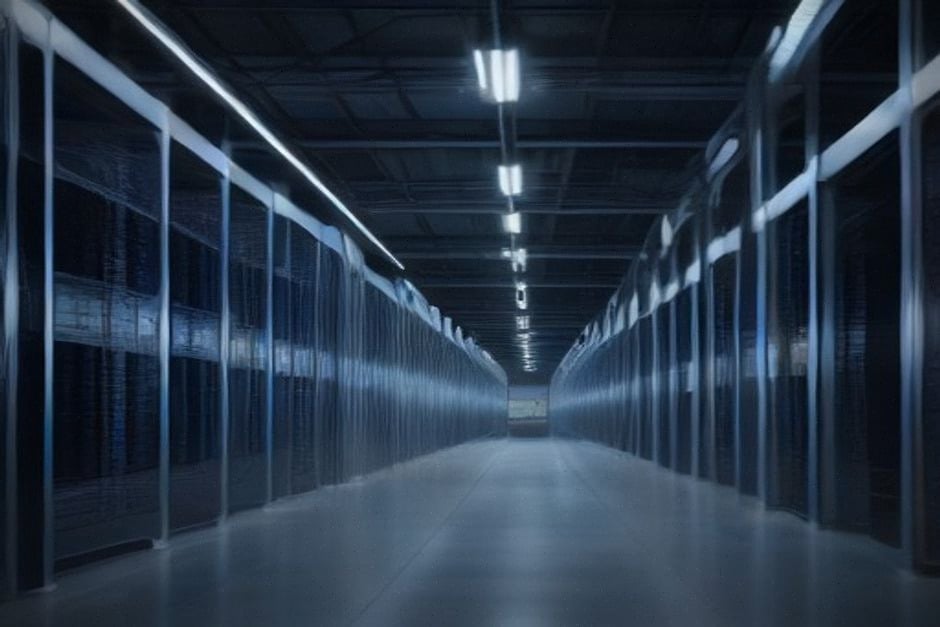 Salle de serveurs moderne dans un data center hyperscale