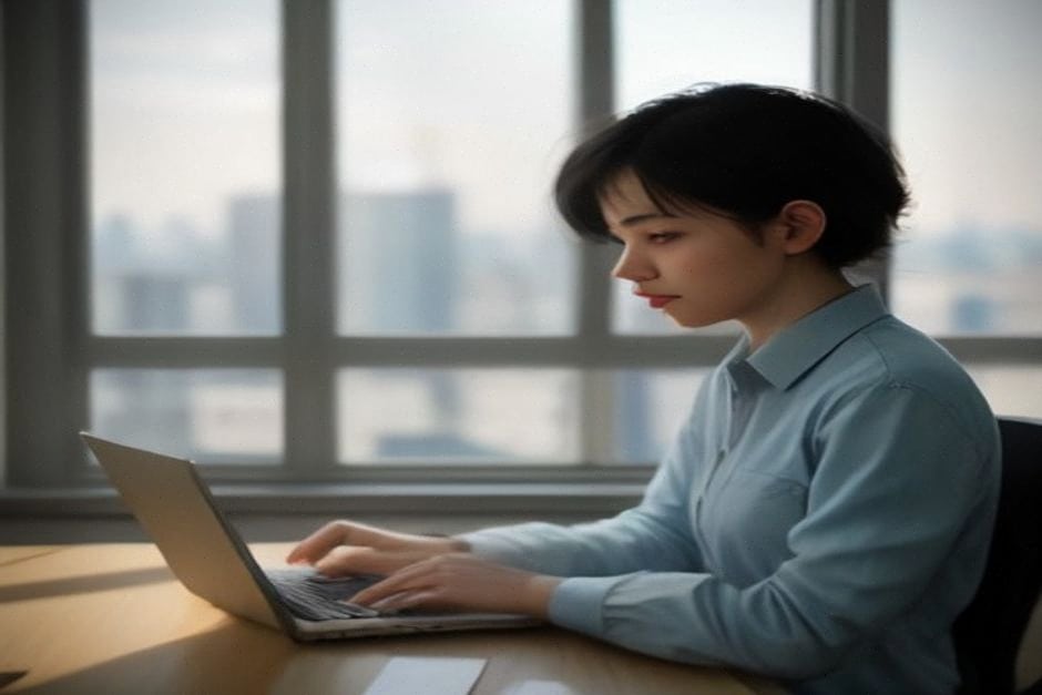 Jeune salarié comparant des salaires avant un entretien professionnel