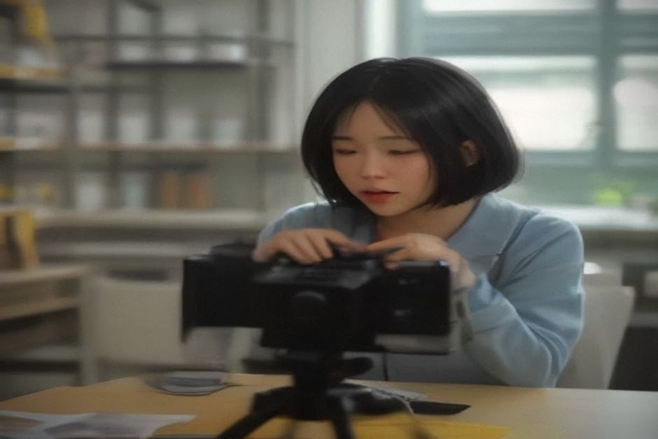 Vendeur utilisant la vidéo IA pour présenter un produit en ligne