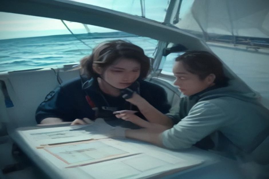 Équipage utilisant la VHF lors d’une urgence maritime simulée