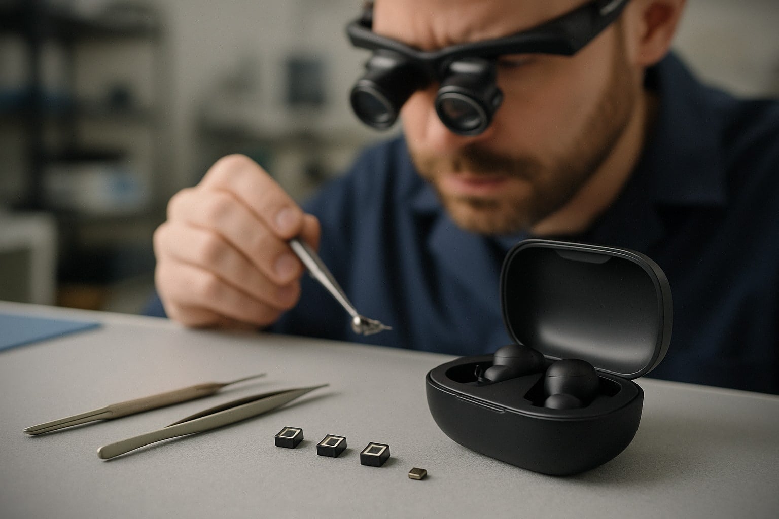Capteurs infrarouges miniatures intégrés à des écouteurs sans fil premium