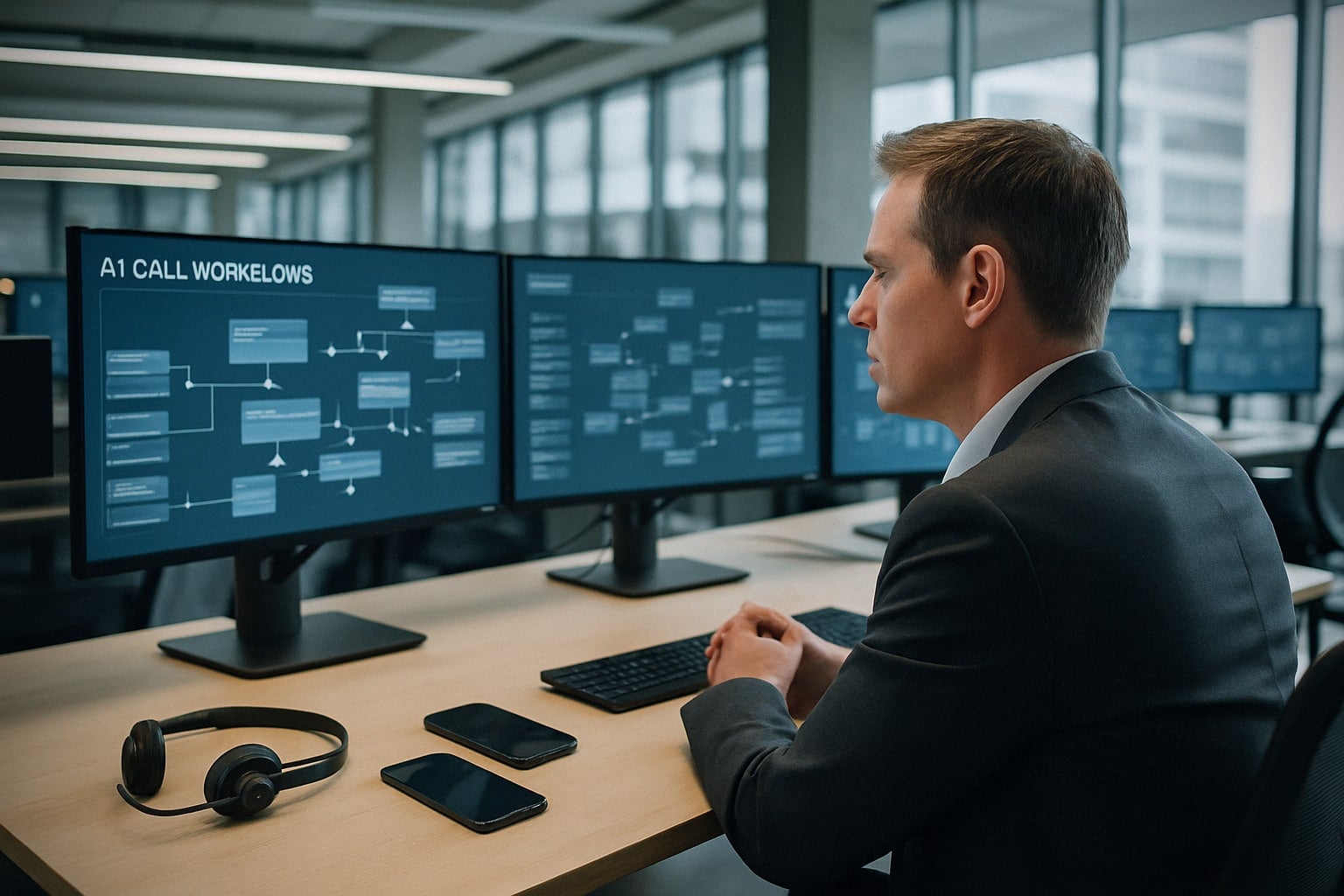 Agents IA automatisant appels et courriels dans un centre client
