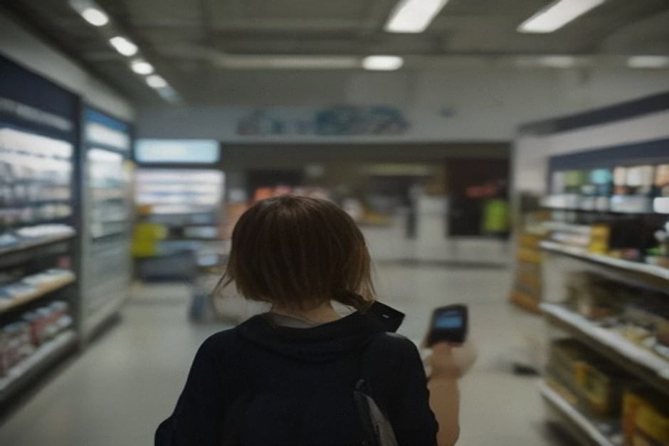 Client comparant les prix des smartphones haut de gamme en magasin