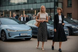 Jupe à pois vue à Copenhague, streetlooks de Fashion Week, la pièce mode de la rentrée qui fait fureur chez les filles stylées
