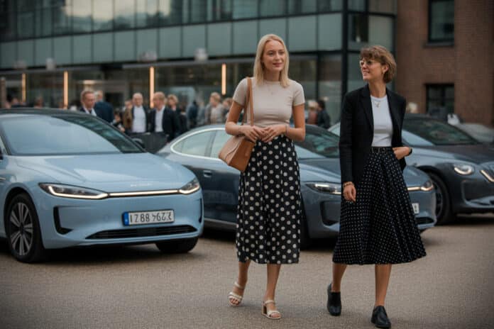 Jupe à pois vue à Copenhague, streetlooks de Fashion Week, la pièce mode de la rentrée qui fait fureur chez les filles stylées