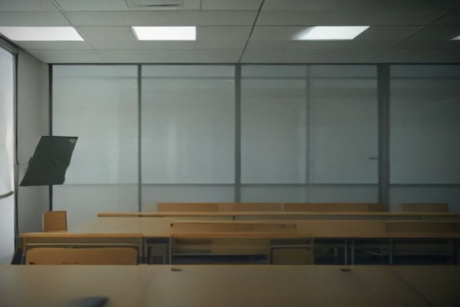 Étudiant analysant une tribune universitaire avec un ordinateur portable